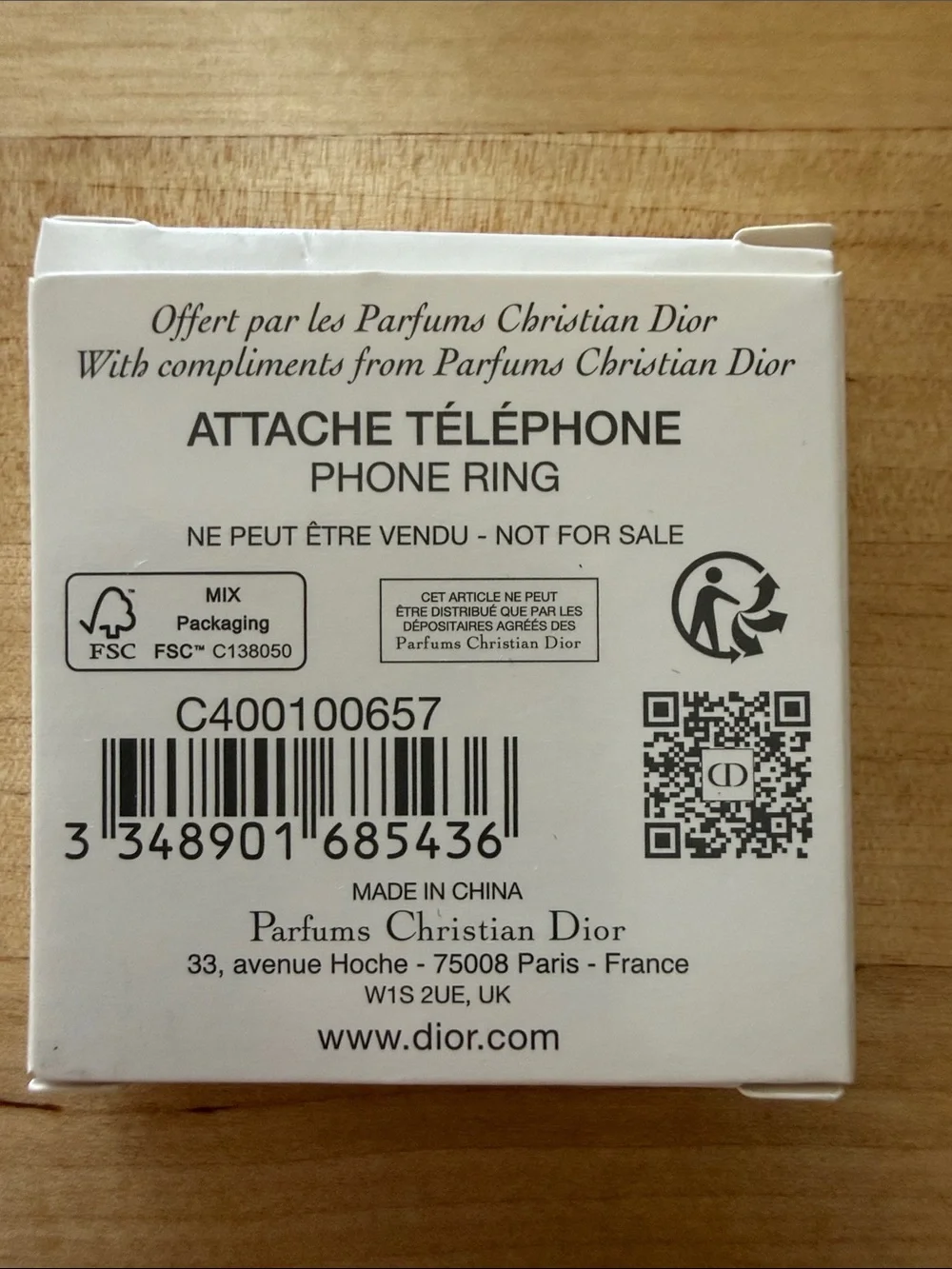 Dior Homme Silver Cell Phone Ring Holder NIB Luxury Designer Tech Accessory